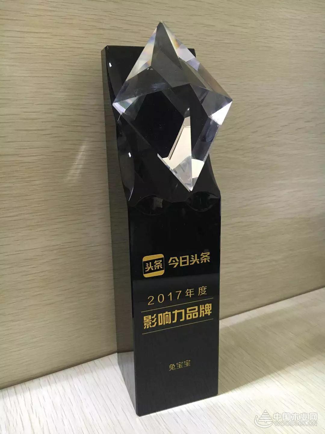 兔宝宝荣获“2017年度影响力品牌”