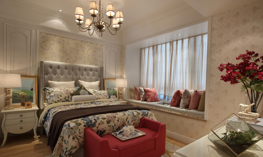 现代田园风格实景图:100平米房屋装修效果图