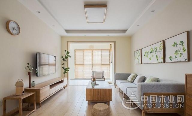 120平原木色三室两厅装修效果图:家里恬静大方舒适