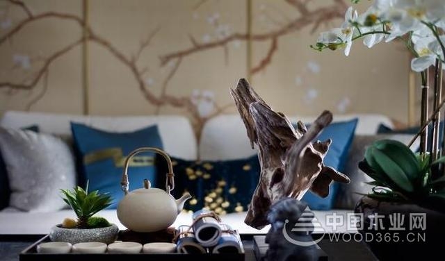新中式装修效果图:115平三室两厅,因地制宜,诗意空间