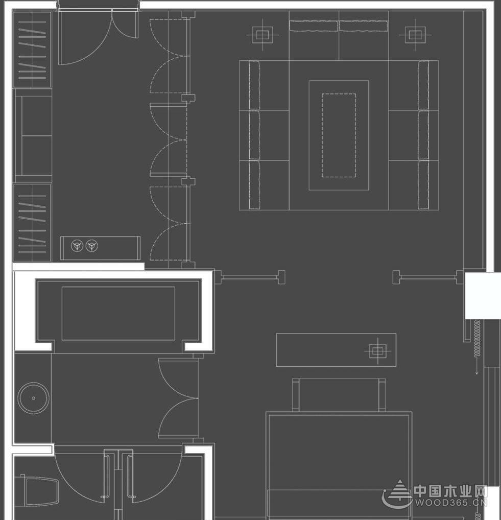 8款宾馆标准间平面图