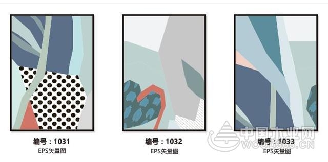 一组北欧简约风格几何色块抽象装饰画图片