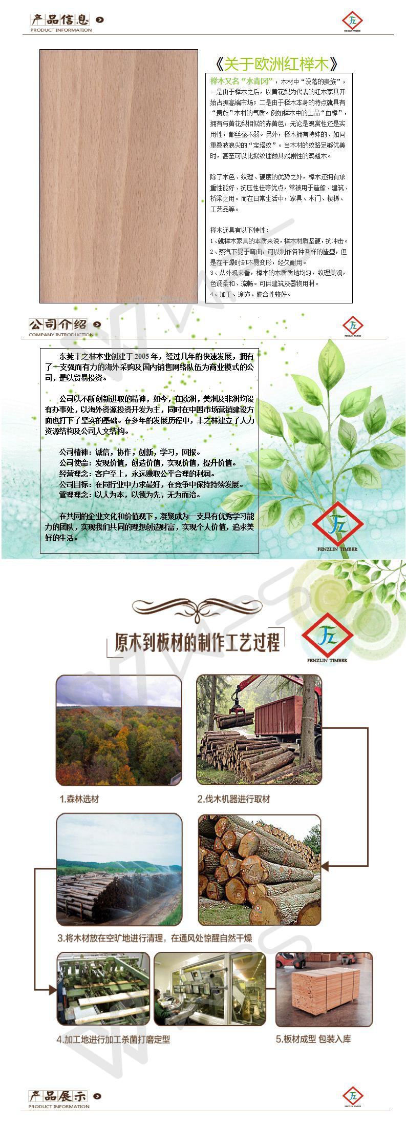 丰之林木业有限公司 我公司是专业批发零售美国阔叶木烘干板材的供应商,现货品种主要有:紅橡木(Red Oak),白橡木(White Oak),硬楓木(Hard Maple),軟楓木(Soft Maple),鵝掌楸(Americantulipwood)太平洋枫木(pc maple),赤楊木(Alder),白腊木(又叫水曲柳Ash),櫻桃木(Cherry)等,公司在东莞大岭山、厚街东方兴业城均设有大型仓库,每年销售数万立方的板材(300-600个/月柜的储量)。 公司主营:红橡,白橡,硬枫,软枫,樱桃,黑胡桃,