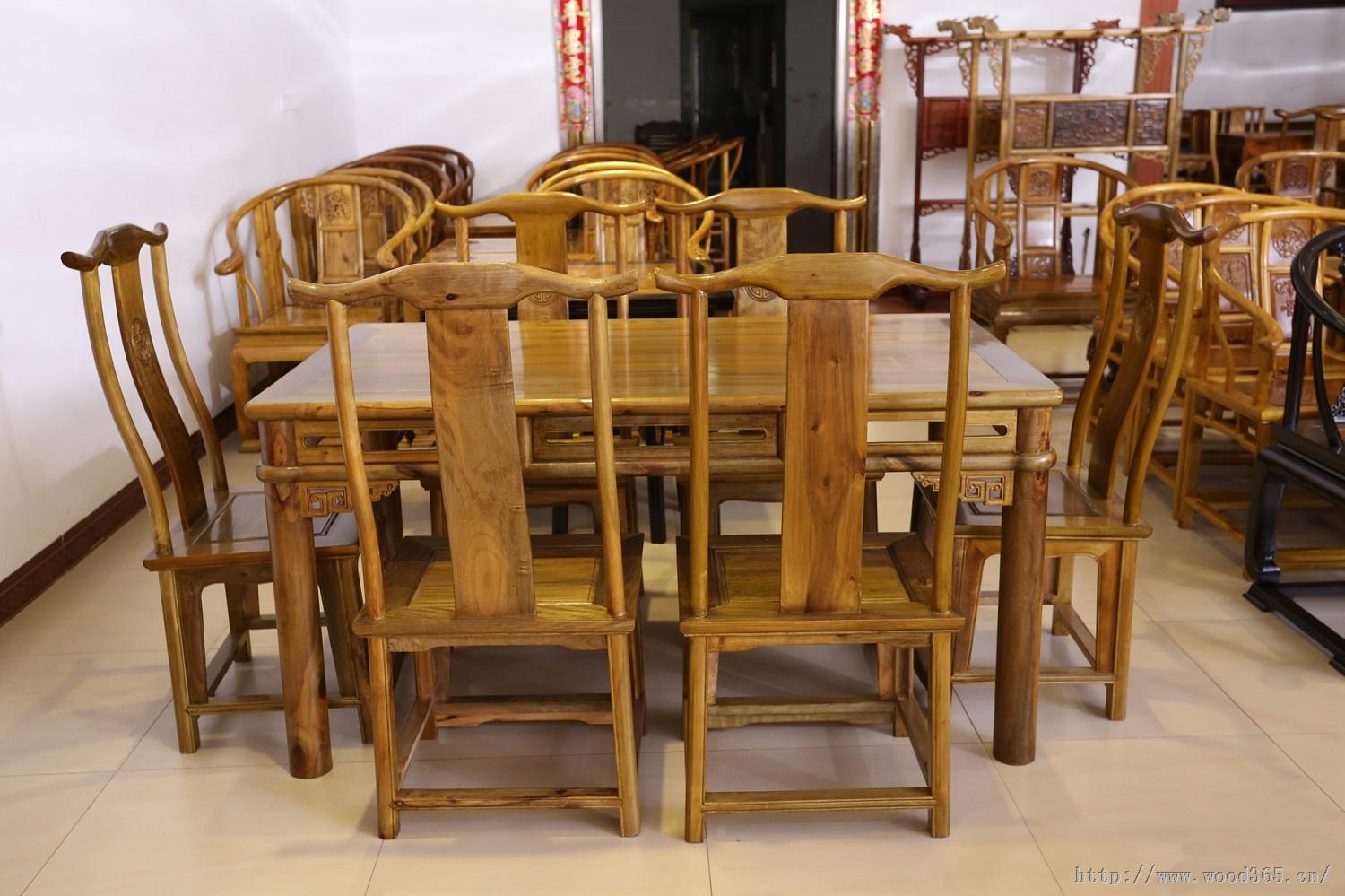 供应臻粹阁金丝楠木餐桌七件套,金丝楠木古典家具