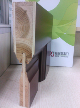 福润嘉全木门,门角剖面结构材料展示